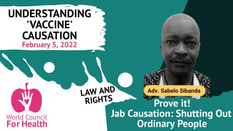 UVC: Adv. Sabelo Sibanda: Prove it! Jab Causation: Shutting Out Ordinary People