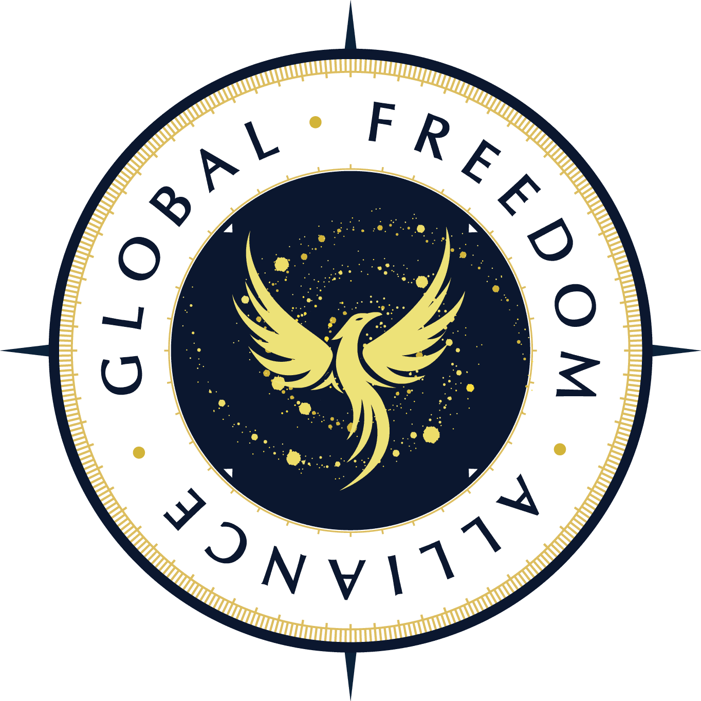 GlobalFreedomAlliance Logo NavyCircleCompass