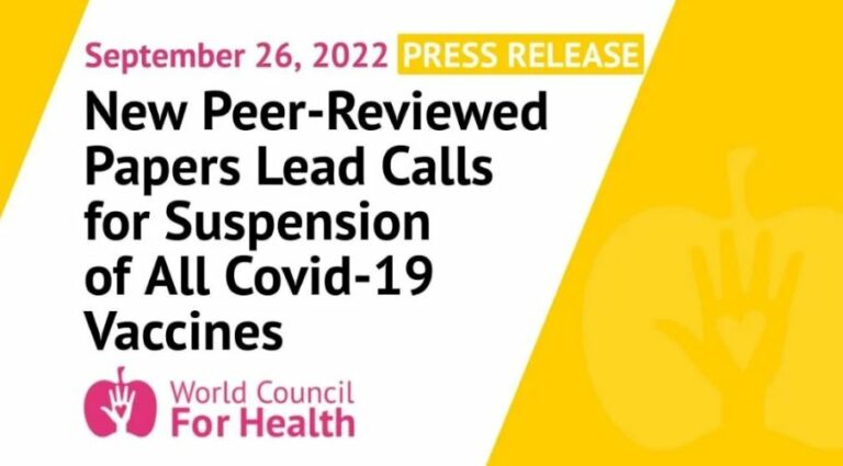For Immediate Release: New Peer-Reviewed Papers Lead Calls for Suspension of Covid-19 Vaccines